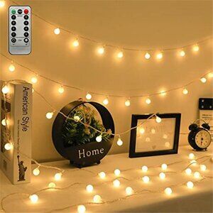 LED Globe String Lights 19ft 40 LED Waterproof Fairy Lights USB Remote